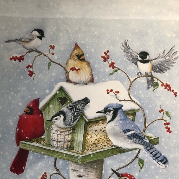 Toland Cardinal Winter Snow Birds Full Size Flag - Picture 5 of 9